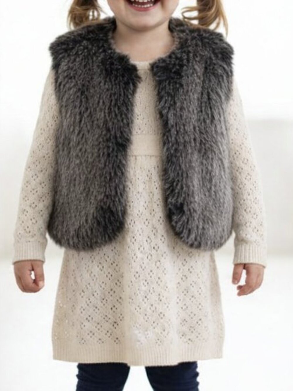 NWT Girls’ Faux Fur Vest Jacket Size 6